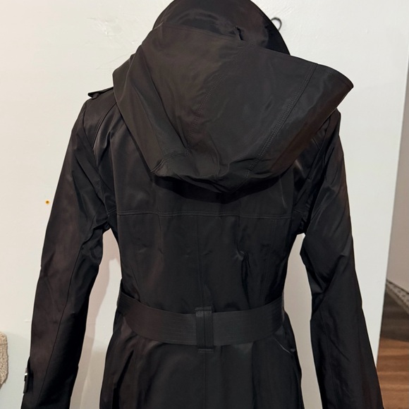 London Fog Classic Black Belted Trench Coat - Picture 7 of 16